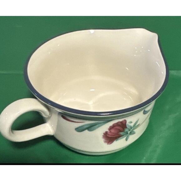 Lenox Chinastone "Poppies On Blue" - Sugar Bowl with Lid And Creamer Set - Picture 6 of 7